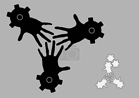 Ilustración de "Ilustración conceptual del trabajo en equipo empresarial y la unidad laboral" - Imagen libre de derechos