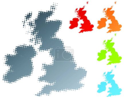Ilustración de Reino Unido Irlanda moderno elemento de diseño de medio tono - Imagen libre de derechos