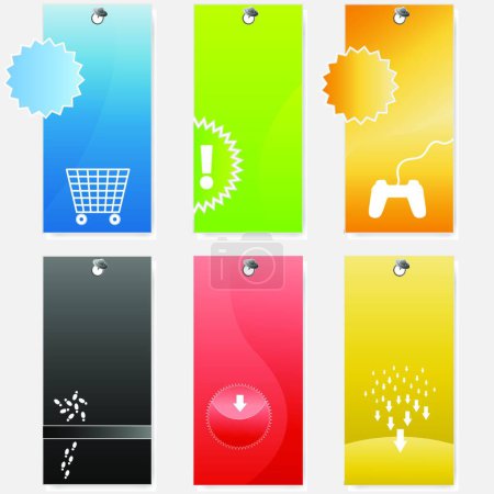 Illustration for "Set of modern colorful themed shopping tags" - Royalty Free Image