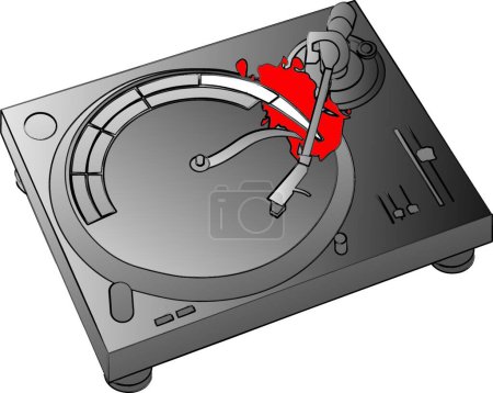 Illustration for "Illustration of a turntable vinyl player" - Royalty Free Image