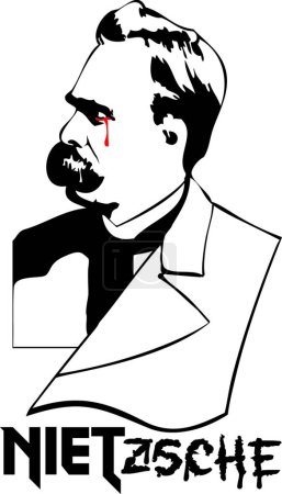 Illustration for Friedrich Nietzsche, simple vector illustration - Royalty Free Image