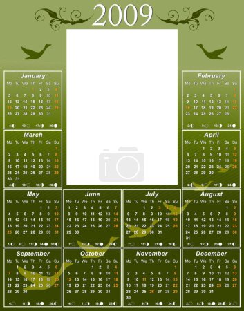 Ilustración de 2009 Ganso Calendario, ilustración de vectores de colores - Imagen libre de derechos