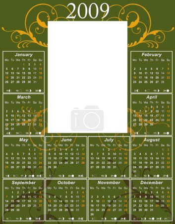 Illustration for 2009 Swirl Calendar modern vector illustration - Royalty Free Image