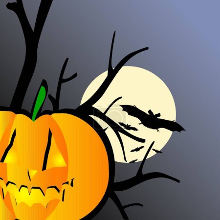 Illustration for Halloween scene  vector illustration - Royalty Free Image