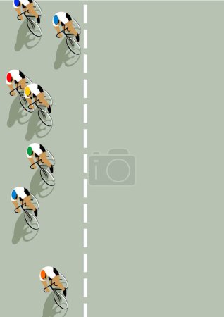 Téléchargez les illustrations : Course cycliste, illustration vectorielle graphique - en licence libre de droit