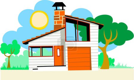 Illustration for Summer house, graphic vector illustration - Royalty Free Image