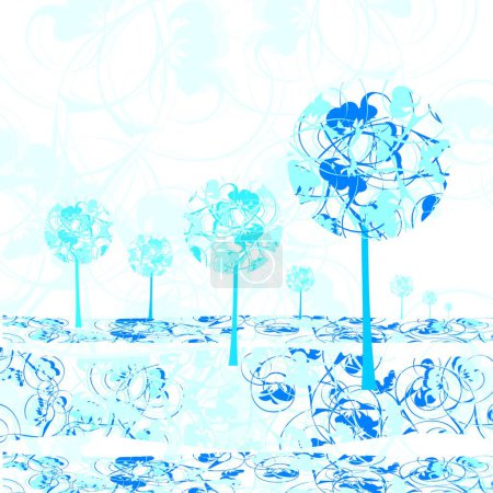 Illustration for Winter trees, graphic vector illustration - Royalty Free Image