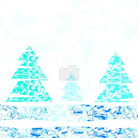 Téléchargez les illustrations : Arbres d'hiver, illustration vectorielle graphique - en licence libre de droit
