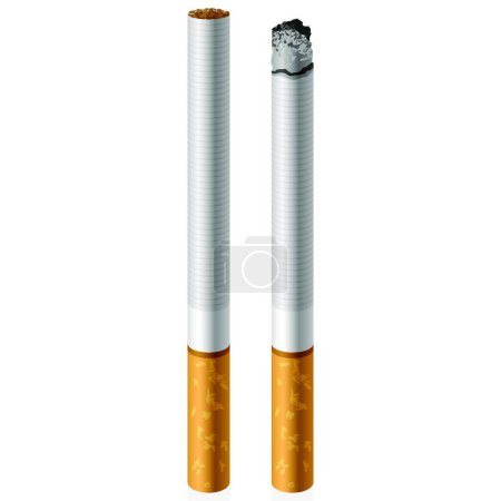 Téléchargez les illustrations : Cigarette, illustration vectorielle graphique - en licence libre de droit