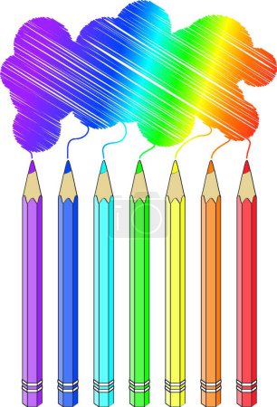 Téléchargez les illustrations : Illustration vectorielle de crayons de couleur - en licence libre de droit