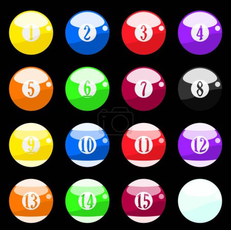 Illustration for Pool balls, graphic vector illustration - Royalty Free Image