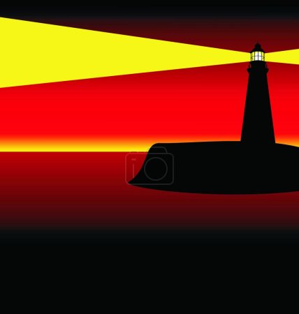 Illustration for Lighthouse at dusk modern vector illustration - Royalty Free Image
