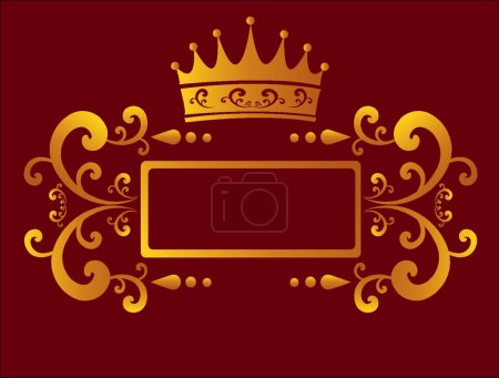 Illustration for Red Gold Border, colorful vector illustration - Royalty Free Image