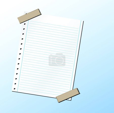 Illustration for Sheet of Paper with Duct Tape - Royalty Free Image