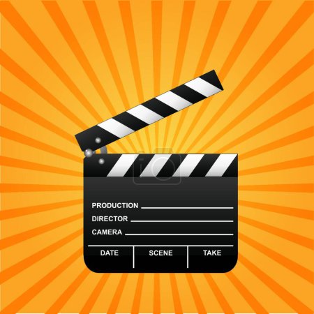 Illustration for "Open Clapboard" web icon vector illustration - Royalty Free Image