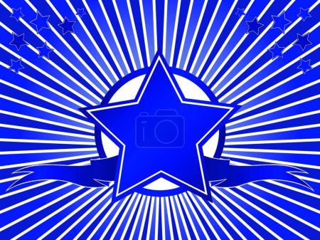 Téléchargez les illustrations : Illustration vectorielle étoile et ruban - en licence libre de droit