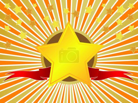 Illustration for Star  and Ribbon  vector illustration - Royalty Free Image