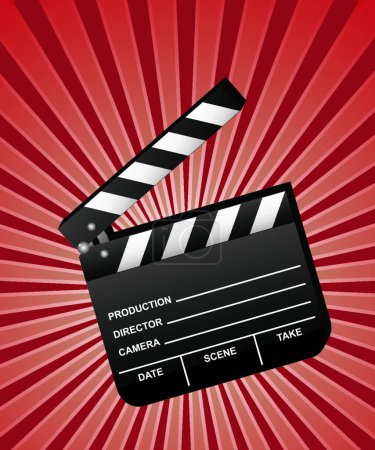 Téléchargez les illustrations : "Open Movie Clapboard "vecteur - en licence libre de droit