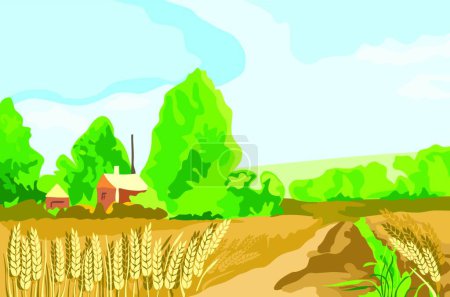Illustration for Illustration of the wheat field - Royalty Free Image