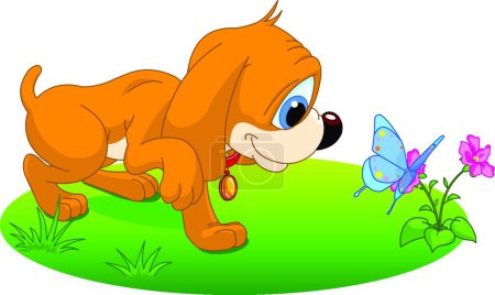 Illustration for Illustration of the puppy plaing - Royalty Free Image