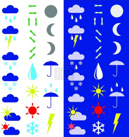 Illustration for Symbols for the indication of weather. - Royalty Free Image