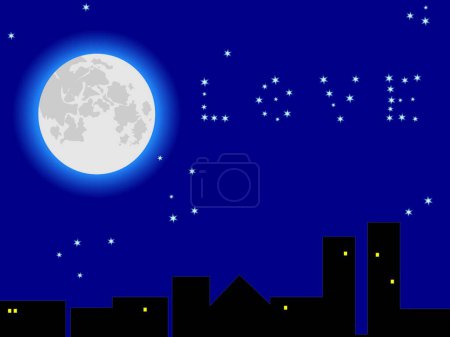 Illustration for The moon in the star sky modern vector illustration - Royalty Free Image