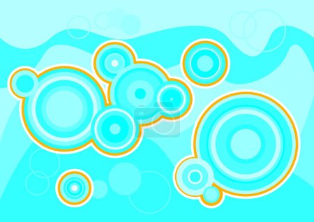 Ilustración de Retro azul burbujas vector ilustración - Imagen libre de derechos