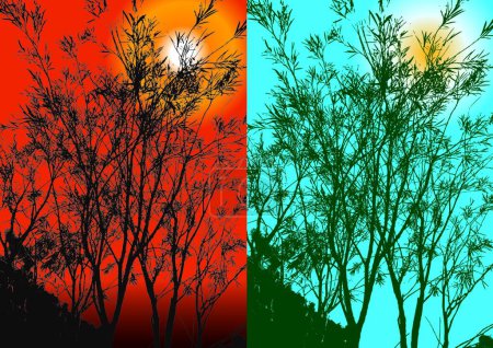 Illustration for Illustration of the Silhouette of Tree - Royalty Free Image
