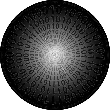 Ilustración de Códigos binarios en la ilustración vectorial círculo - Imagen libre de derechos