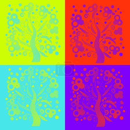 Ilustración de Hermoso árbol floral vector ilustración - Imagen libre de derechos