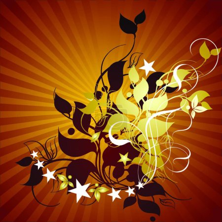 Illustration for Floral frame background, vector illustration - Royalty Free Image