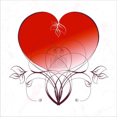 Illustration for "valentines heart background", vector background - Royalty Free Image