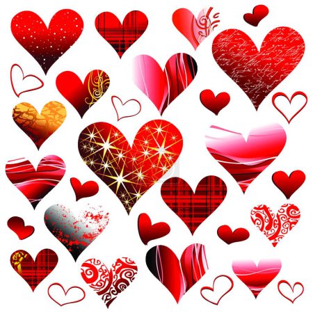 Illustration for Many Hearts vector illustration - Royalty Free Image
