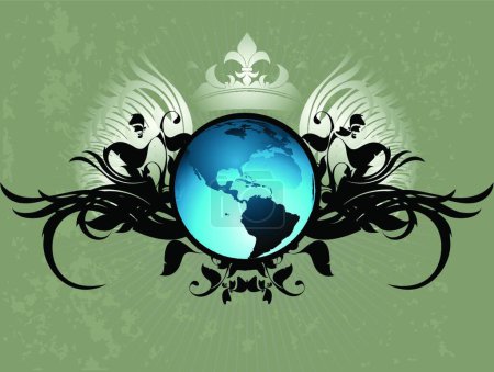 Illustration for Ornate Earth background, simple vector illustration - Royalty Free Image