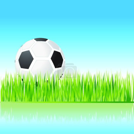 Téléchargez les illustrations : Football sur herbe illustration vectorielle - en licence libre de droit