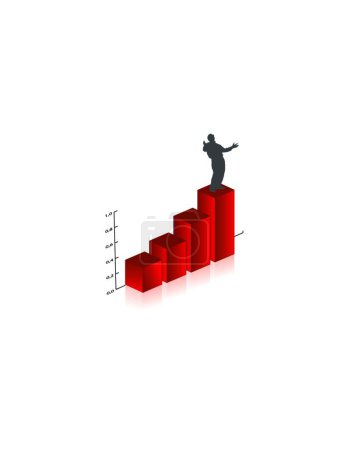 Illustration for Illustration of the success graphic man - Royalty Free Image