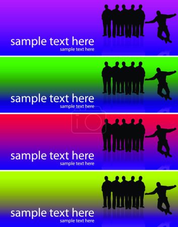 Téléchargez les illustrations : Ensemble de bannières colorées, modèles vectoriels pour la conception Web - en licence libre de droit