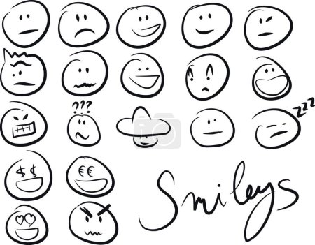 Illustration for Smiley set vector illustration - Royalty Free Image