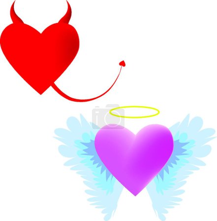 Illustration for Love angel and Devil - Royalty Free Image
