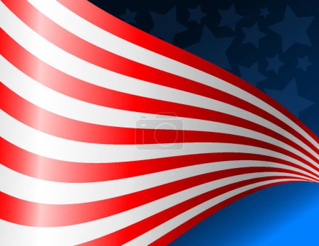 Illustration for Waving American Flag Background - Royalty Free Image