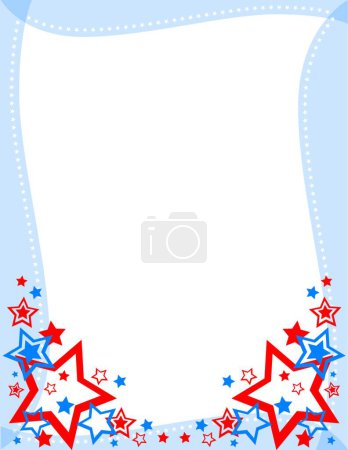 Illustration for Red, White and Blue Star Frame - Royalty Free Image
