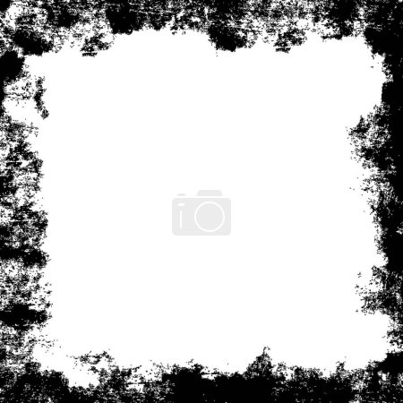 Ilustración de Grungy negro marco vector ilustración - Imagen libre de derechos