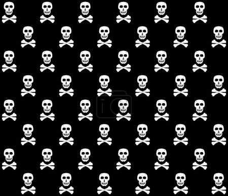 Illustration for Black And White skulls background - Royalty Free Image