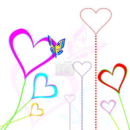 Illustration for Seamless hearts pattern vector illustration - Royalty Free Image