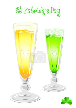 Téléchargez les illustrations : Bière verte, illustration vectorielle colorée - en licence libre de droit