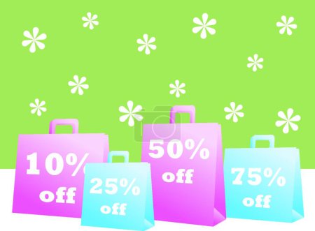 Illustration for Spring Sale Shopping Bags - Royalty Free Image