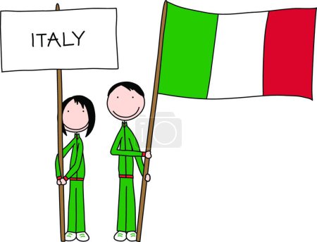 Téléchargez les illustrations : Illustration du drapeau italien - en licence libre de droit
