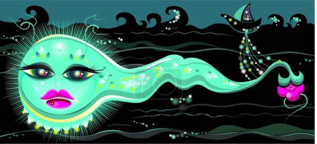 Ilustración de Ilustración del dragón del agua - Imagen libre de derechos