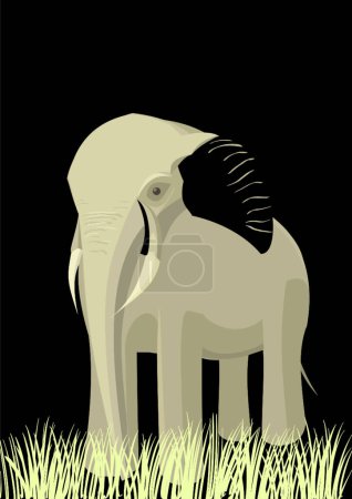 Téléchargez les illustrations : Illustration vectorielle moderne éléphant - en licence libre de droit
