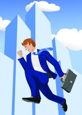 Illustration for Happy businessman modern vector illustration - Royalty Free Image